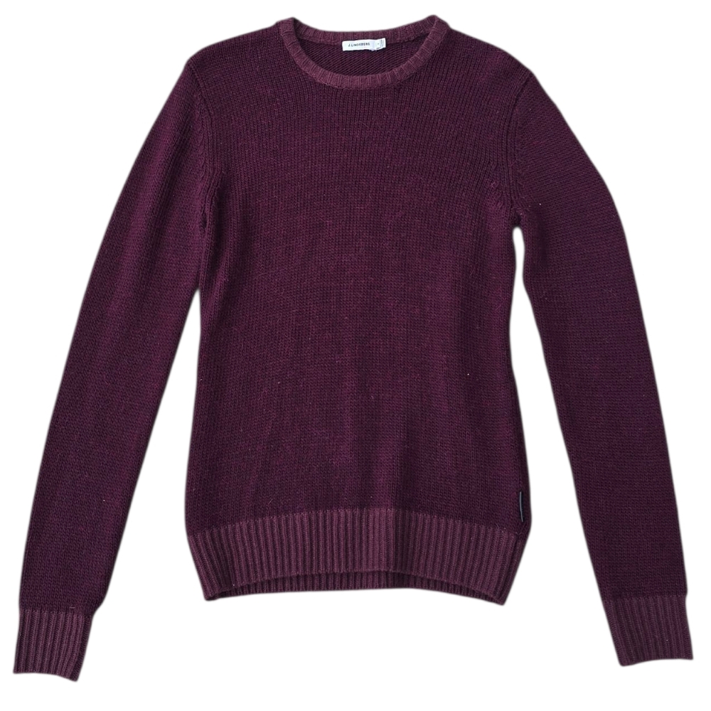 J. Lindeberg Bender Alpaca Mix Burgundy Loose Knit Sweater Size Small